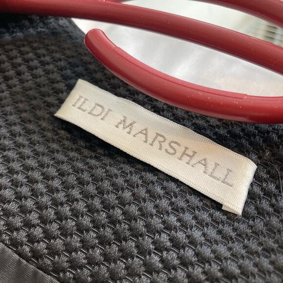 Vintage Ildi Marshall Women's Black Silk Tweed Blazer Size 12 Rhinestone Buttons - Picture 5 of 13